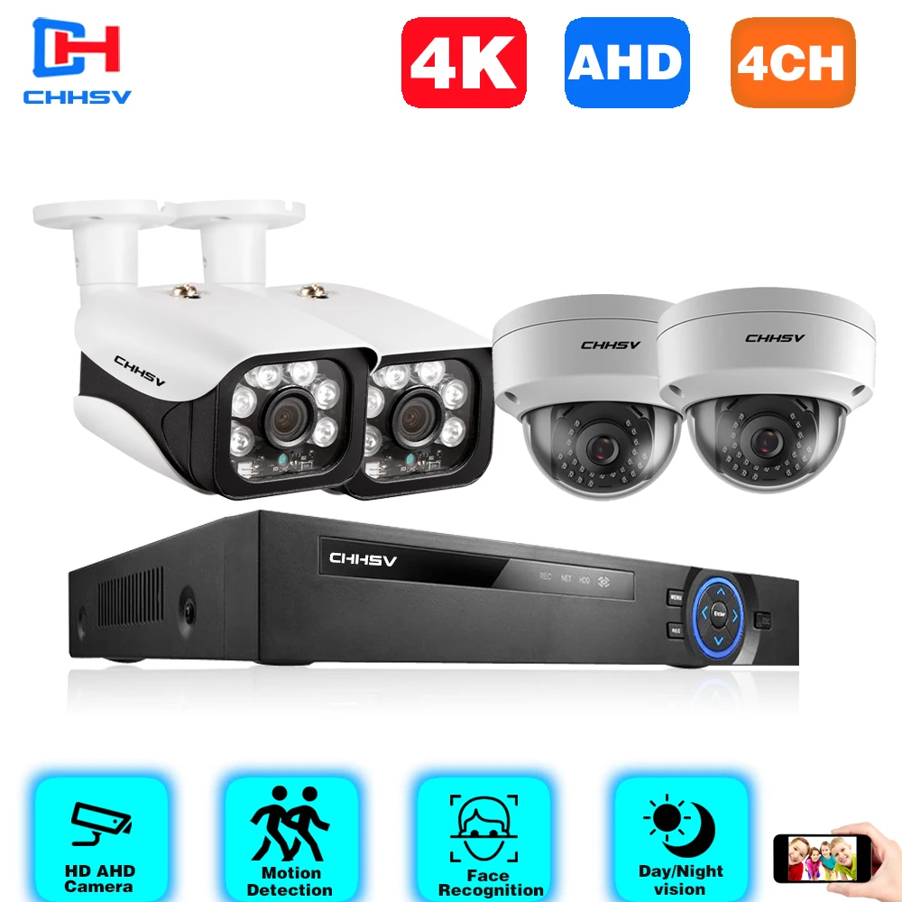 4-канальная система видеонаблюдения 4K 6 в 1 H.265 + DVR + 4 шт. 8 Мп купольные водонепроницаемые камеры безопасности CCTV Kit
4-канальная система видеонаблюдения 4K 6 в 1 H.265 + DVR + 4 шт. 8 Мп купольные водонепроницаемые камеры безопасности CCTV Kit