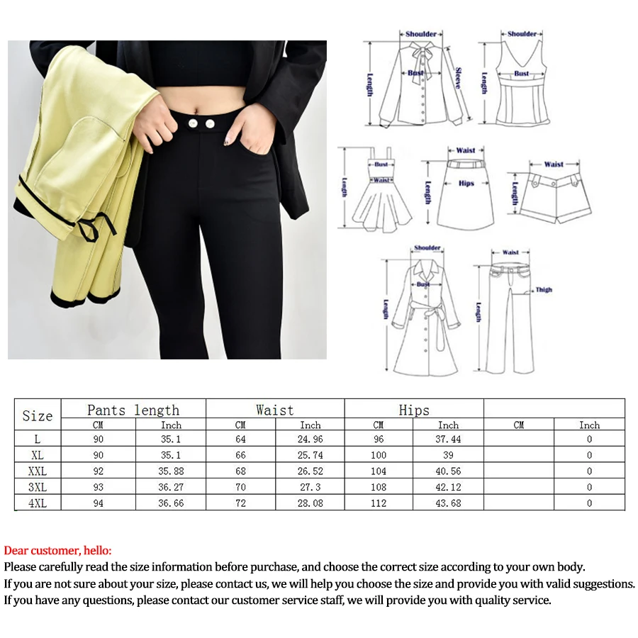 Solid Tight Pants Woman Simple Plus Velvet High Waist Slim Button Black Trousers Women Winter Warm Elasticity Women's Pants 4XL
Solid Tight Pants Woman Simple Plus Velvet High Waist Slim Button Black Trousers Women Winter Warm Elasticity Women's Pants 4XL