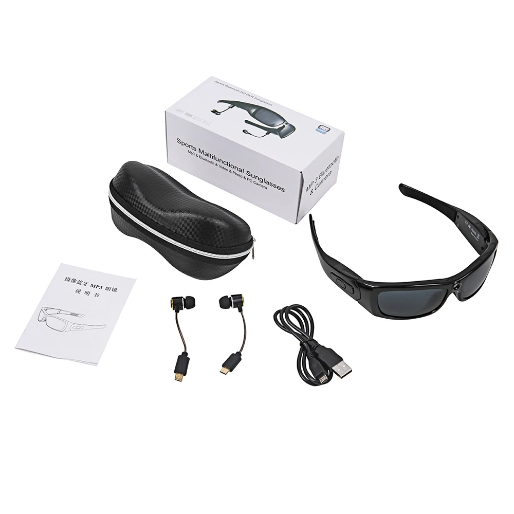 Smart Glass Sports Camera HD1080P Camera Bluetooth Earphone Music Sunglasses Driving Recorder Camera Glass Multifunction Camara
Smart Glass Sports Camera HD1080P Camera Bluetooth Earphone Music Sunglasses Driving Recorder Camera Glass Multifunction Camara