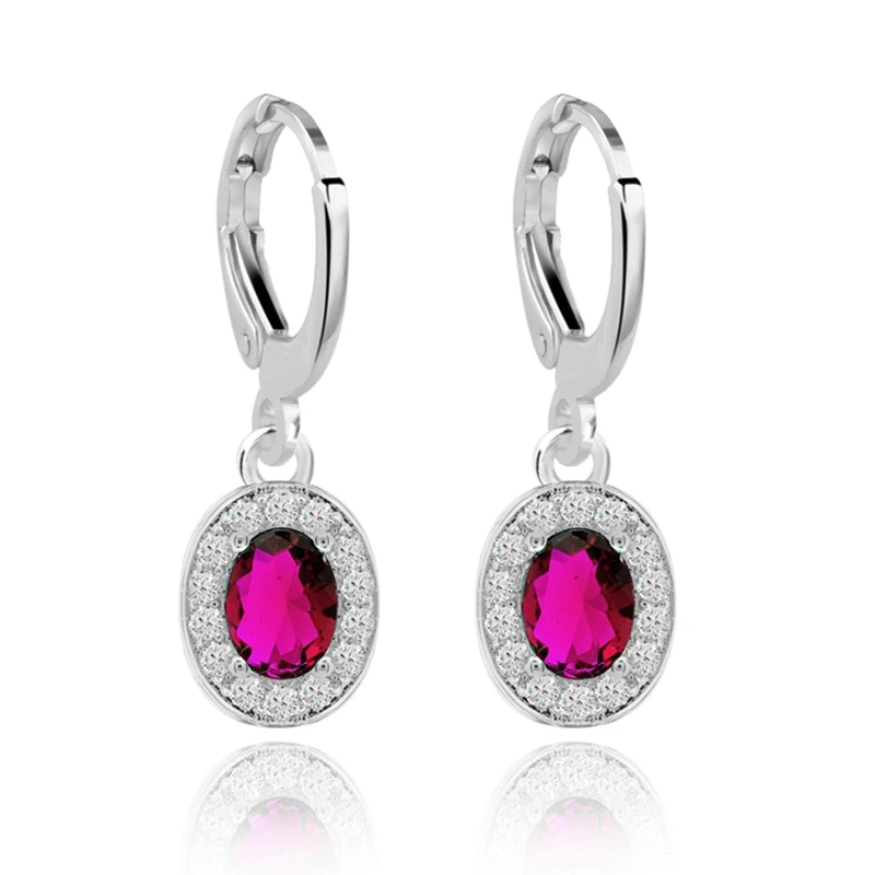 6 Colors Oval Rose Red Cubic Zirconia Silver Color Dangle Earrings for Women Delicate Lovely Fashion Jewelry Fine Girls Gifts
6 Colors Oval Rose Red Cubic Zirconia Silver Color Dangle Earrings for Women Delicate Lovely Fashion Jewelry Fine Girls Gifts