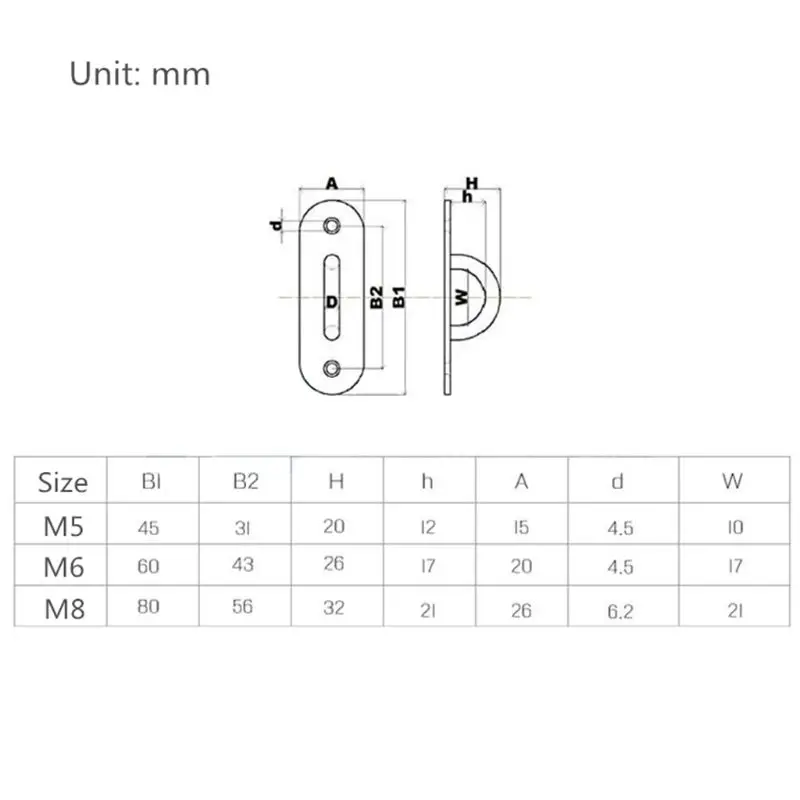 Q1FF 2pcs 304 Stainless Steel Oval Pad Eye Plate Marine Hardware Deck U-shaped Hook Loop
Q1FF 2pcs 304 Stainless Steel Oval Pad Eye Plate Marine Hardware Deck U-shaped Hook Loop