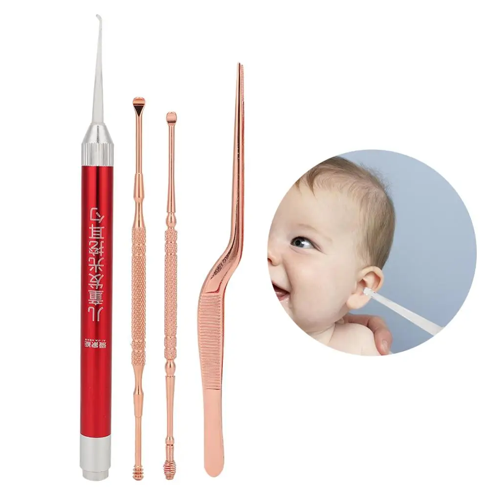 Newest 4Pcs Stainless Steel LED Ear Spoon Set Remove Earwax Foreign Body Cleaning Stubborn Care Double Effect Household Portable
Newest 4Pcs Stainless Steel LED Ear Spoon Set Remove Earwax Foreign Body Cleaning Stubborn Care Double Effect Household Portable