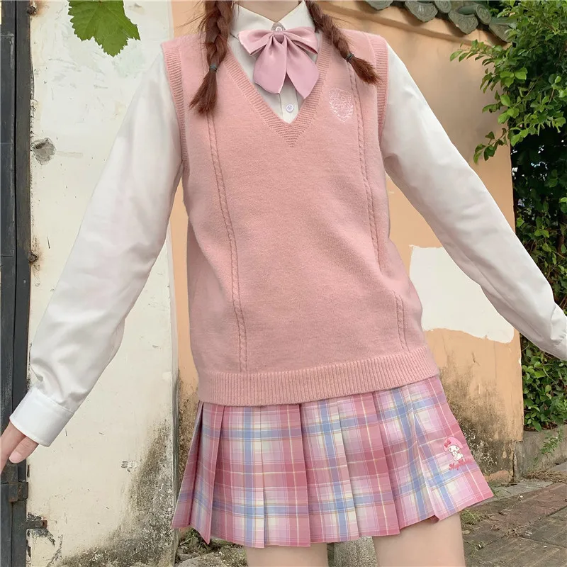 2020 HOT Sweet girl Autumn Fashion Women Vest Knitting Sleeveless Pullover Vest Pink and blue High quality Cute Female Vest
2020 HOT Sweet girl Autumn Fashion Women Vest Knitting Sleeveless Pullover Vest Pink and blue High quality Cute Female Vest