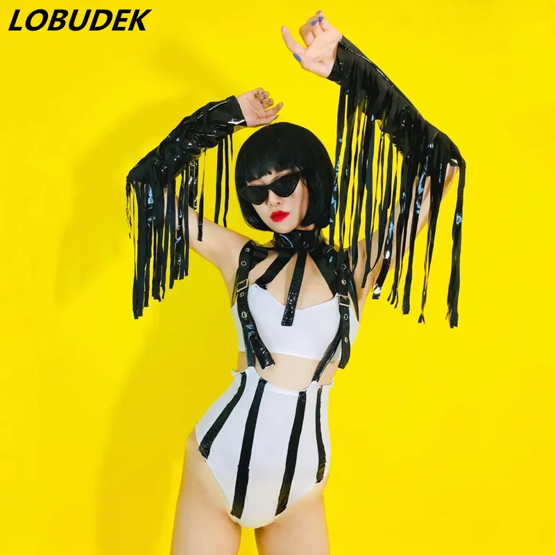 Tassel Gloves Bikini Outfit Women Bar Nightclub Gogo Costume Party Show Jazz Dance 2 Piece DJ Dancer Team Performance Stage Wear
Tassel Gloves Bikini Outfit Women Bar Nightclub Gogo Costume Party Show Jazz Dance 2 Piece DJ Dancer Team Performance Stage Wear