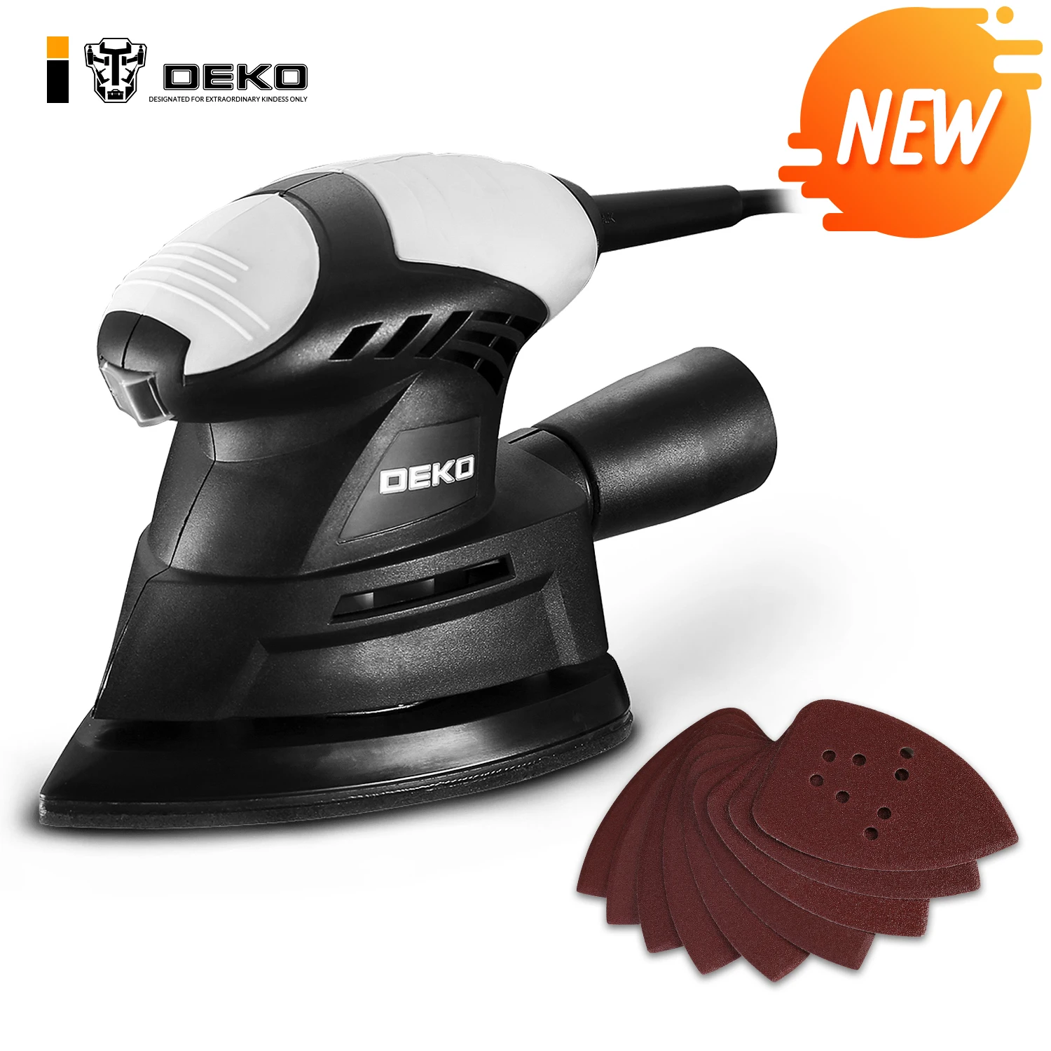 DEKO DKMS01 130W Mouse Sander with 9 Sheets of sandpaper Dust exhaust Easy to Use
DEKO DKMS01 130W Mouse Sander with 9 Sheets of sandpaper Dust exhaust Easy to Use