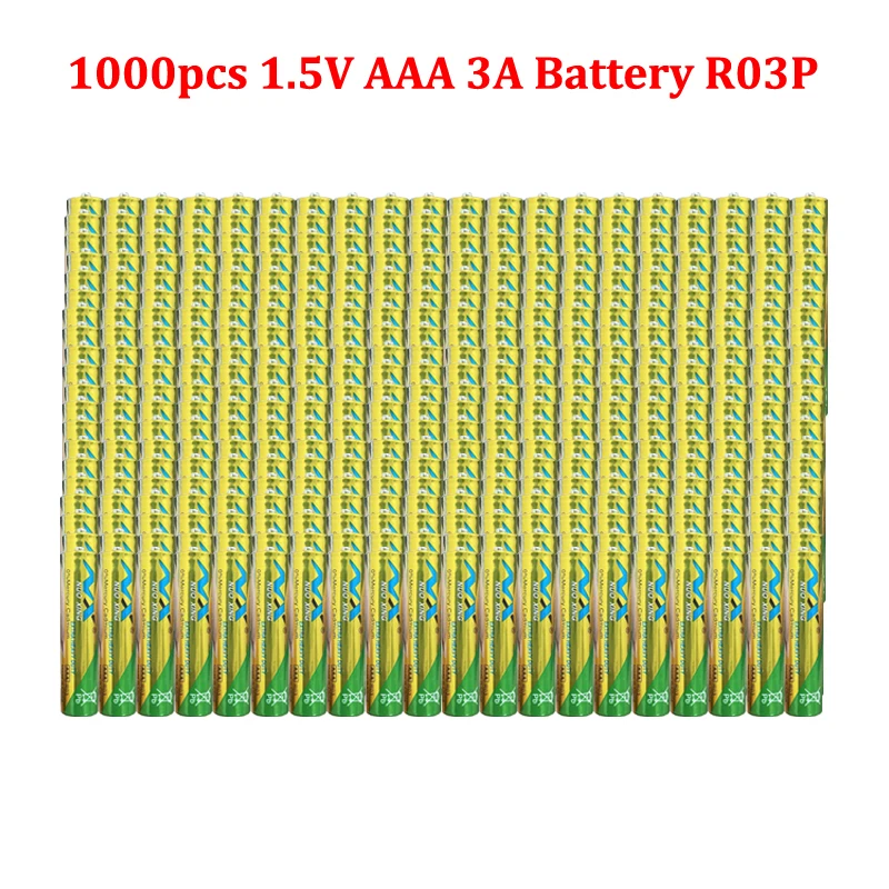 1000Pcs AAA 1.5V 3A Single Use Battery LR03 R03P For Remote Control Toy Flashlight Smart Door Lock Clock Dry Primary Battery R03
1000Pcs AAA 1.5V 3A Single Use Battery LR03 R03P For Remote Control Toy Flashlight Smart Door Lock Clock Dry Primary Battery R03