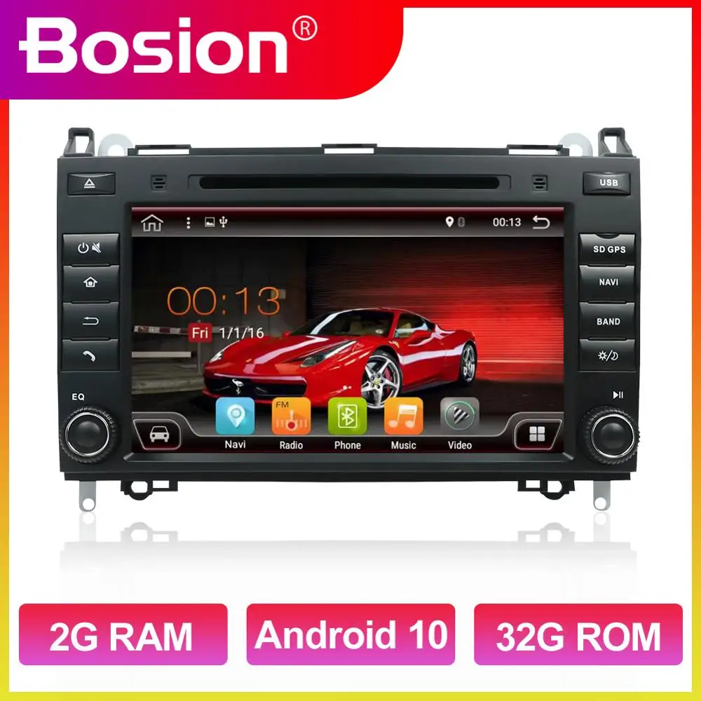 Bosion 2din Android 10 для Mercedes Benz Sprinter B200 W209 W169 B class W245 B170 Vito W639 2 DIN автомобильный DVD плеер