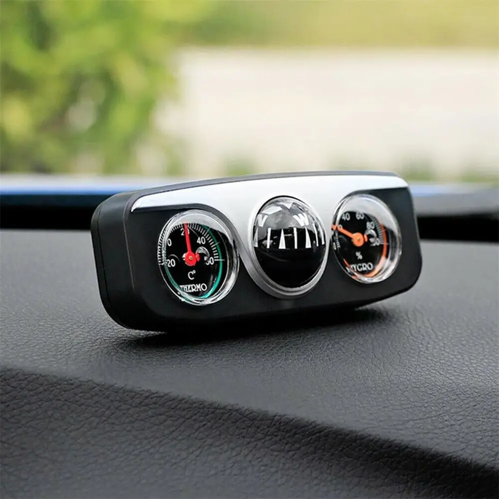 

Car Accessories Navigation Ball Map Compass Car Vehicle Dashboard 3 in 1 Hygrometer Thermometer