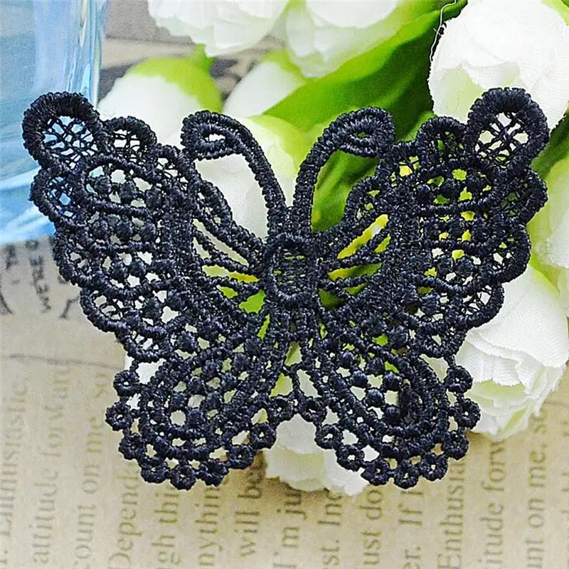 1pc White Black Butterfly Lace Appliques DIY Wedding Craft Clothing Skirts Decorative lace patch soluble Embroidery 6.5cm*5cm 
1pc White Black Butterfly Lace Appliques DIY Wedding Craft Clothing Skirts Decorative lace patch soluble Embroidery 6.5cm*5cm