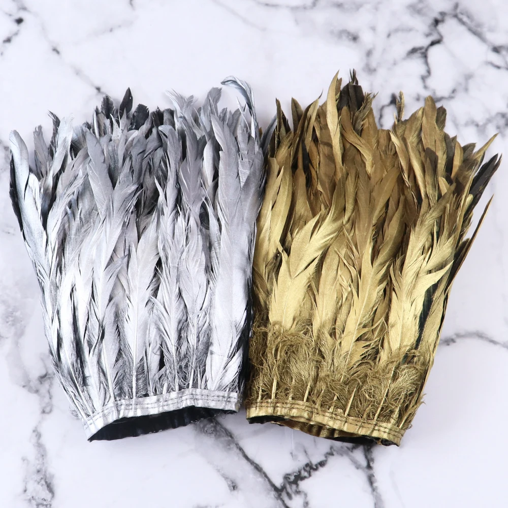 1 Meter 25-30CM Spray Golden/Silver Rooster Feathers Tail Trim Cock Plumes Fringe For Diy Sewing Needlework Clothing Decoration
1 Meter 25-30CM Spray Golden/Silver Rooster Feathers Tail Trim Cock Plumes Fringe For Diy Sewing Needlework Clothing Decoration