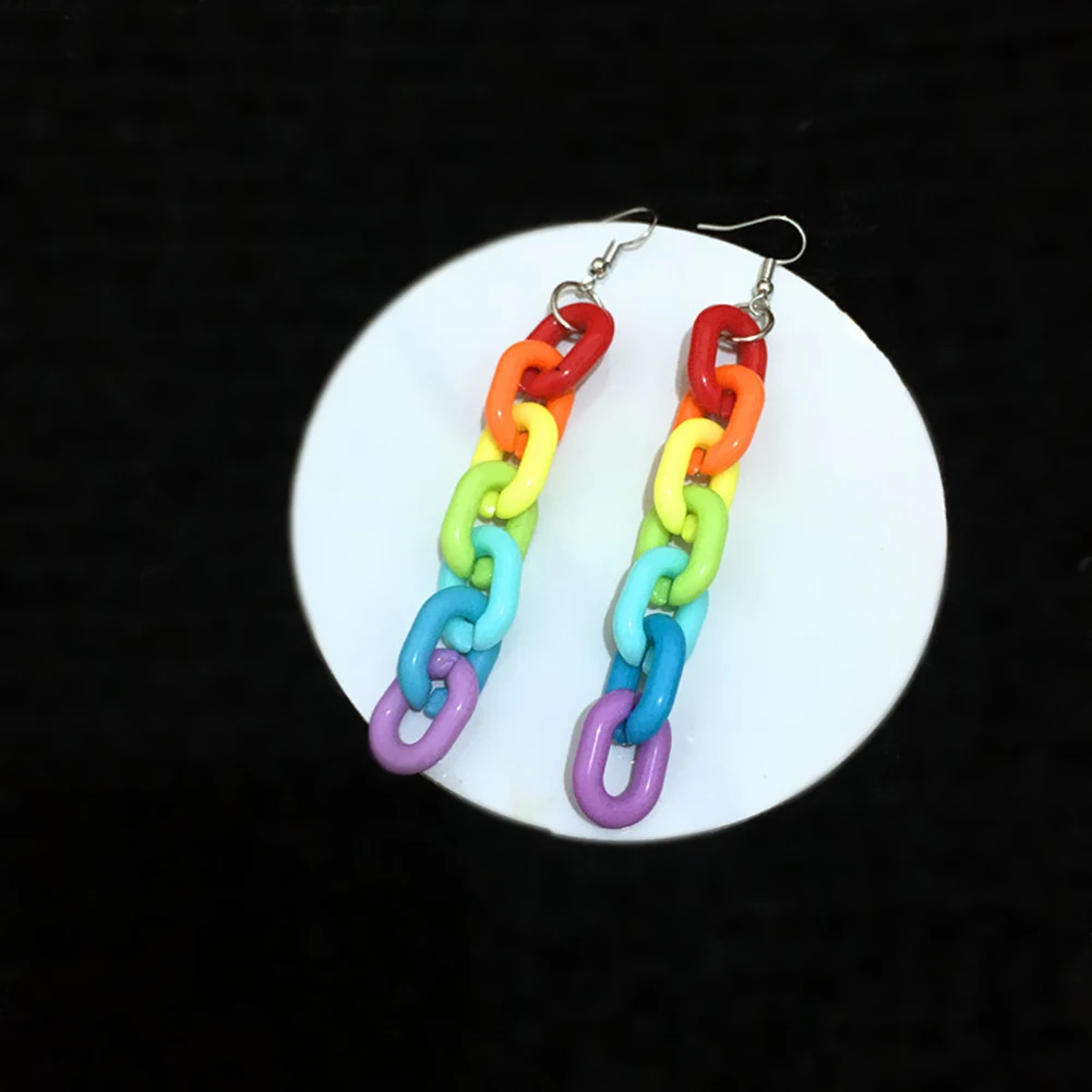 Personality Candy Color Acrylic Long Chain Statement Earrings Colorful Rainbow Geometric Cool Earrings For Woman Party Jewelry
Personality Candy Color Acrylic Long Chain Statement Earrings Colorful Rainbow Geometric Cool Earrings For Woman Party Jewelry