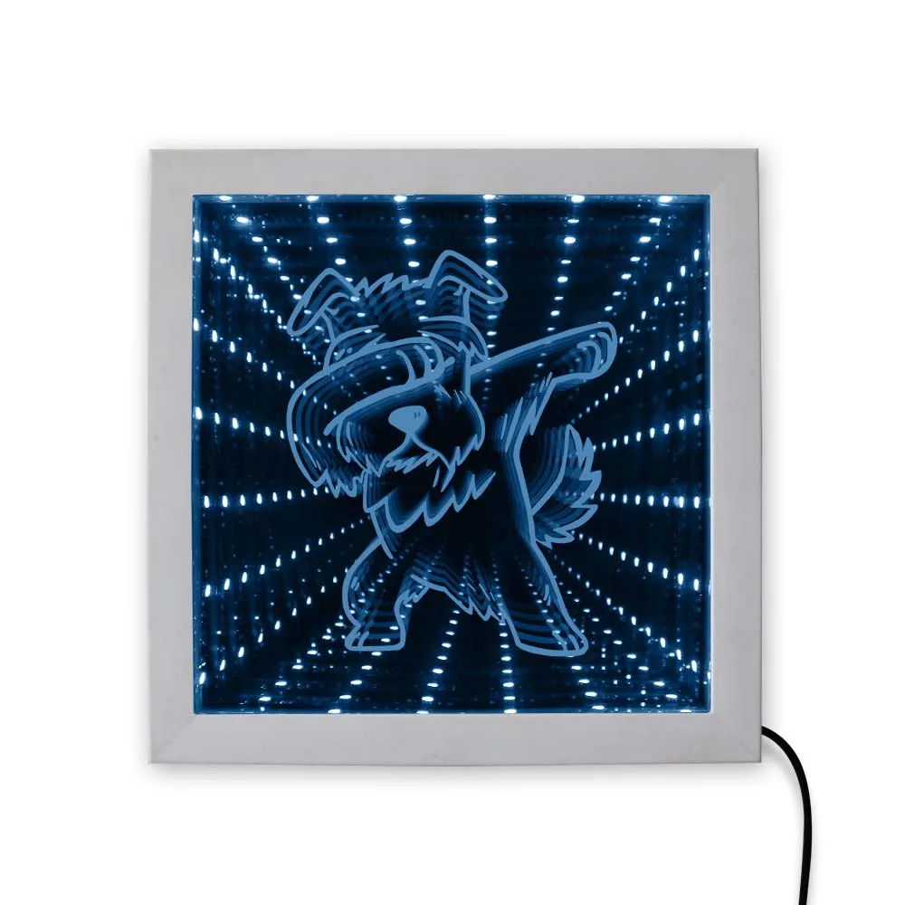 Dabbing Schnauzer Infinity Mirror Lighting 3D Optical illusion Wall Light DAB Dog Animal Glowing Tunnel Vision Wood Frame Light
Dabbing Schnauzer Infinity Mirror Lighting 3D Optical illusion Wall Light DAB Dog Animal Glowing Tunnel Vision Wood Frame Light
