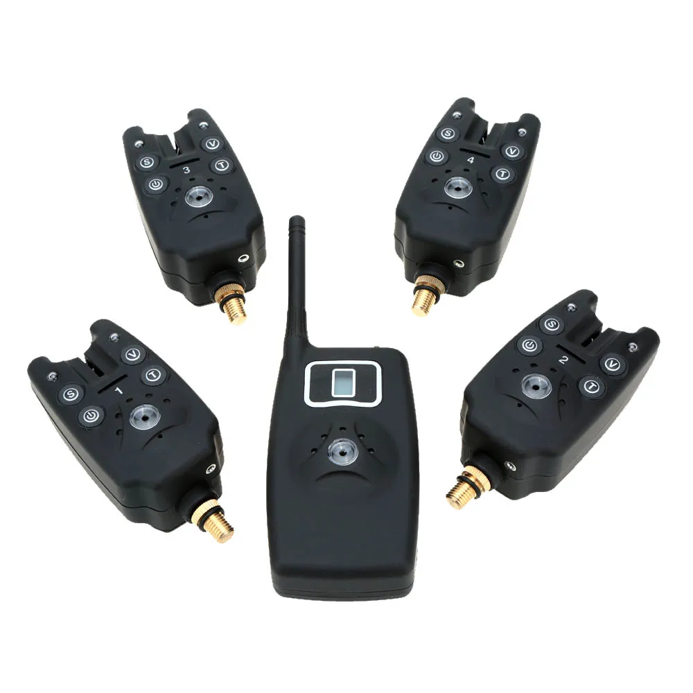 Lixada Wireless LED Fishing Bite Alarms Set Fishing Alarm Kit Indicator Alert Bell Receiver Fishing Tackle with Zippered Box