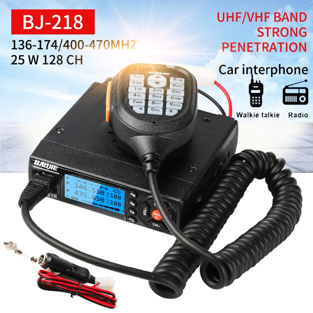 BJ-218 Mini Mobile Radio Car FM Transceiver 25 Вт VHF UHF BJ218 Vericle Ham Dual Band Walkie Talkie Device |