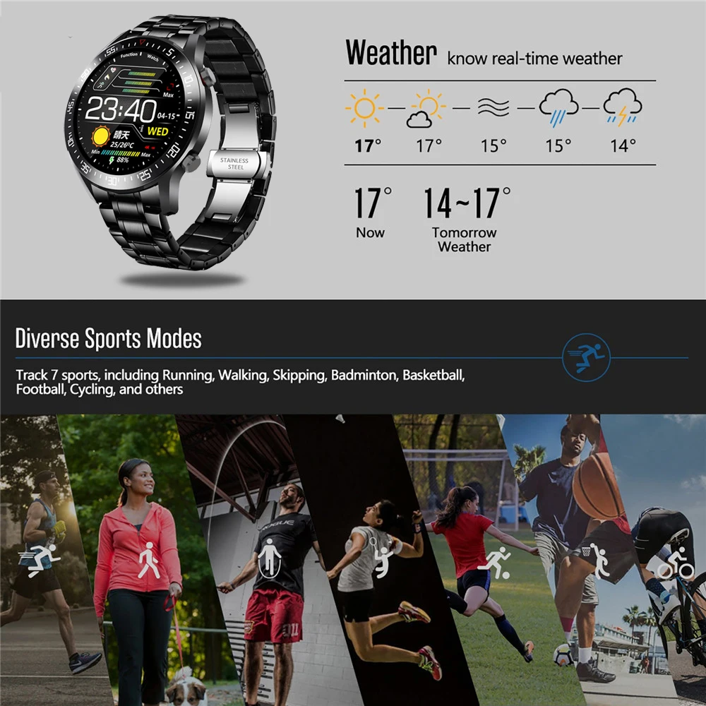 Smart Watch Men's Heart Rate and Blood Pressure Information Reminder Sports Waterproof Smart Watch for Android IOS Phones
Smart Watch Men's Heart Rate and Blood Pressure Information Reminder Sports Waterproof Smart Watch for Android IOS Phones