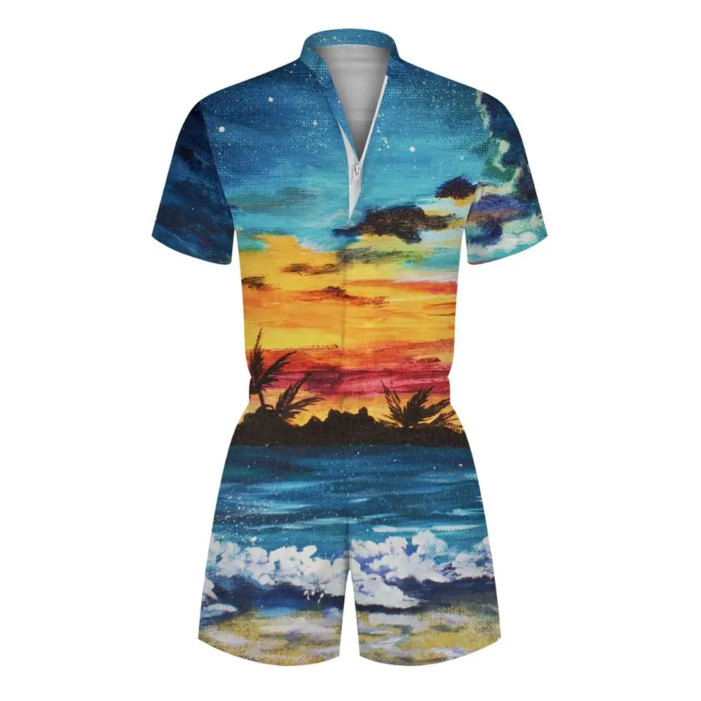 Summer New Design Overalls Mens Rompers Hawaii Print Casual Jumpsuit Women Beach Sets One-piece Outfits Plus Size Playsuit
Summer New Design Overalls Mens Rompers Hawaii Print Casual Jumpsuit Women Beach Sets One-piece Outfits Plus Size Playsuit