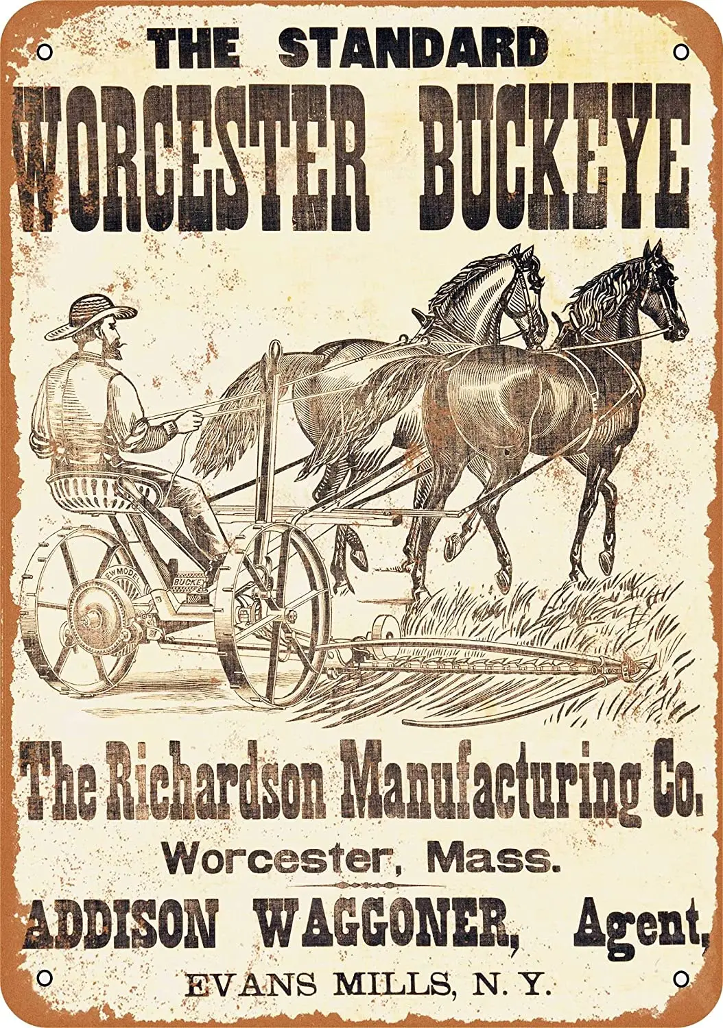 Oulili 890 Worcester Buckeye Hay Mower Tin Metal Sign Plaque 8" X 12" Vintage Look Wall Decor Sign
Oulili 890 Worcester Buckeye Hay Mower Tin Metal Sign Plaque 8" X 12" Vintage Look Wall Decor Sign
