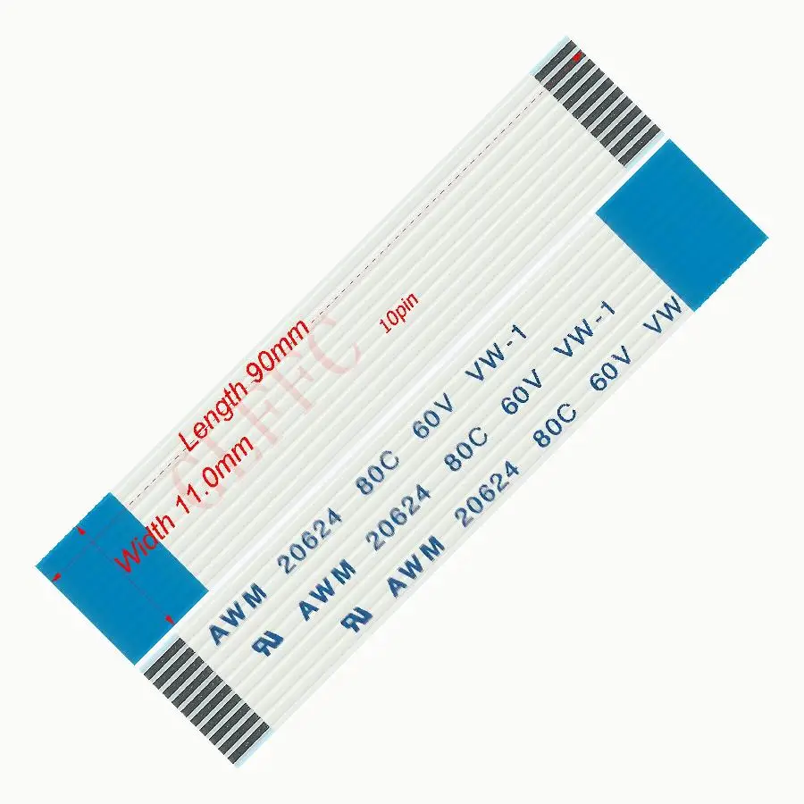 10pin 1,0 шаг 90 мм-450 мм B-Тип Гибкий плоский кабель FFC awm 20624 ROHS для TTL LCD DVD Компьютера
10pin 1,0 шаг 90 мм-450 мм B-Тип Гибкий плоский кабель FFC awm 20624 ROHS для TTL LCD DVD Компьютера