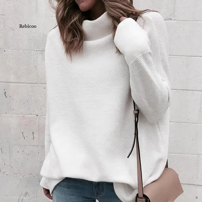 2021 Autumn and Winter Women's Long-Sleeved Sweater Women White Knitted Sweater Pullover Fashion Turtleneck Sweater
2021 Autumn and Winter Women's Long-Sleeved Sweater Women White Knitted Sweater Pullover Fashion Turtleneck Sweater