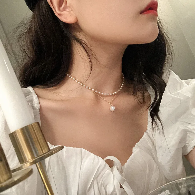 2021 New Fashion Kpop Pearl Choker Necklace Cute Double Layer Chain Pendant For Women Jewelry Girl Gift
2021 New Fashion Kpop Pearl Choker Necklace Cute Double Layer Chain Pendant For Women Jewelry Girl Gift