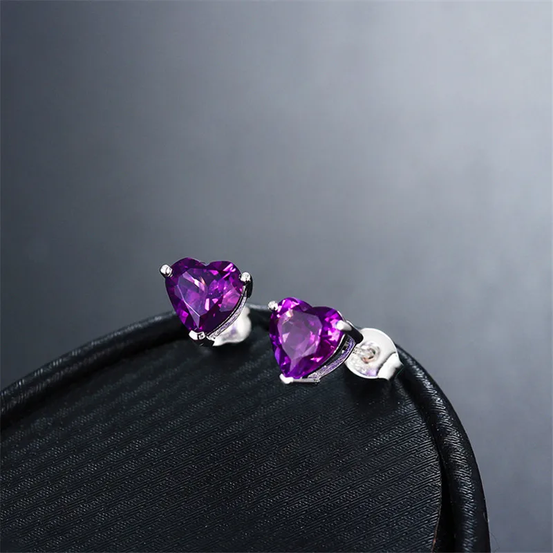Charm Female Rainbow Stone Earrings Small Silver Color Stud Earrings Fashion Zircon Heart Wedding Earrings For Women
Charm Female Rainbow Stone Earrings Small Silver Color Stud Earrings Fashion Zircon Heart Wedding Earrings For Women