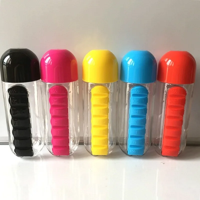 600ml Cute Water Bottle with Pill Box Travel Water Cup Pill Box 2 In 1 Portable Water Bottles BPA-free Plastic Medicine Tool
600ml Cute Water Bottle with Pill Box Travel Water Cup Pill Box 2 In 1 Portable Water Bottles BPA-free Plastic Medicine Tool