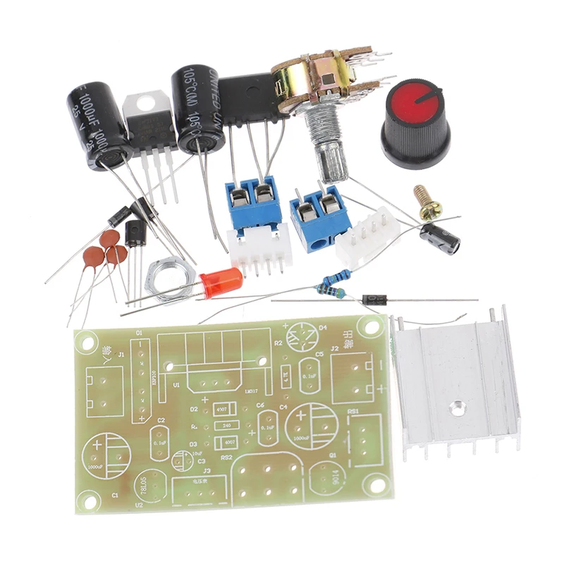LM317 Adjustable Power Supply Kit Continuous Adjustable DC Power Supply DIY Teaching Training Parts
LM317 Adjustable Power Supply Kit Continuous Adjustable DC Power Supply DIY Teaching Training Parts