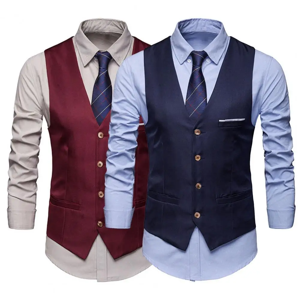 Fashion Formal Vest Breathable Suit Waistcoat Pockets Removable White Strips Solid Color Men Business Waistcoat
Fashion Formal Vest Breathable Suit Waistcoat Pockets Removable White Strips Solid Color Men Business Waistcoat