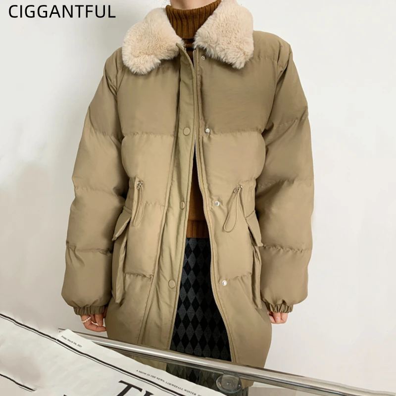 2021 Autumn Winter Fake Rabbit Fur Collar Padded Jacket Women Bubble Puffer Korean Warm Loose Down Cotton Coat Fashion Outwear
2021 Autumn Winter Fake Rabbit Fur Collar Padded Jacket Women Bubble Puffer Korean Warm Loose Down Cotton Coat Fashion Outwear