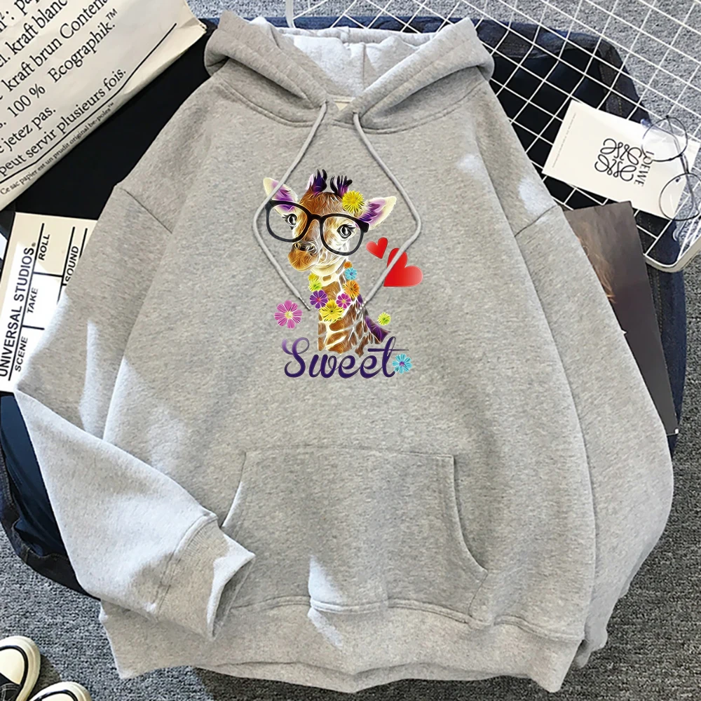 Женская толстовка с капюшоном и жирафом, осенняя теплая Свободная Толстовка
Женская толстовка с капюшоном и жирафом, осенняя теплая Свободная Толстовка