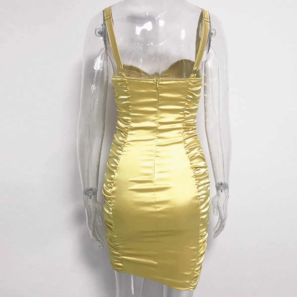 BacklakeGirls Sexy Deep V Neck Sleeveless White Satin Dress Backless Pleated Women Cocktail Dress Yellow Vestidos De Cctel
BacklakeGirls Sexy Deep V Neck Sleeveless White Satin Dress Backless Pleated Women Cocktail Dress Yellow Vestidos De Cctel