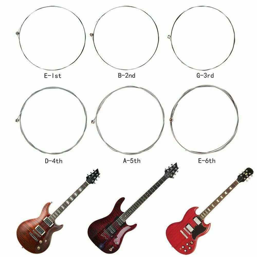 Electric Guitar Strings Set 1-6 Strings Steel Wire Guitar Replacement Accessories
Electric Guitar Strings Set 1-6 Strings Steel Wire Guitar Replacement Accessories