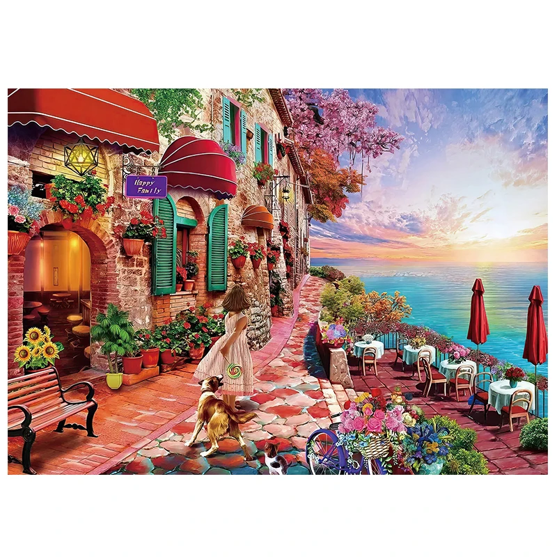 

New Jigsaw Puzzle Morning Blossom 1000 Pieces Girl in flowers Paper Adult Gift Decompression Fidget Toy Game for Kids 50x70 cm