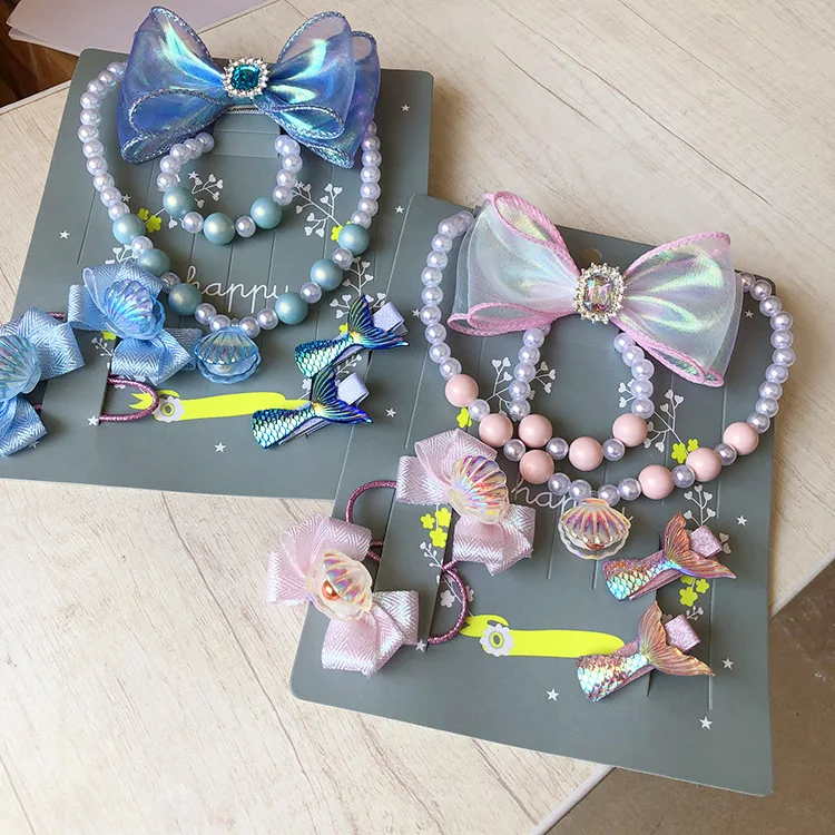 New children's beads shell necklace mermaid princess dream beaded hair accessories series 8-piece set birthday gift
New children's beads shell necklace mermaid princess dream beaded hair accessories series 8-piece set birthday gift