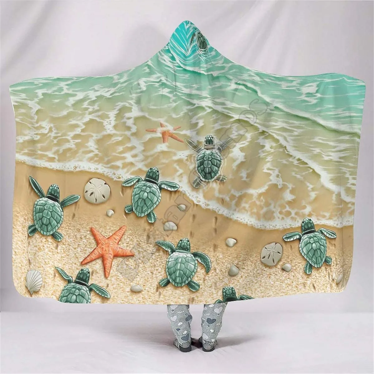 Sea Turtle 3d printed Hooded Blanket Adult colorful child Sherpa Fleece Wearable Blanket Microfiber Bedding style-2 
Sea Turtle 3d printed Hooded Blanket Adult colorful child Sherpa Fleece Wearable Blanket Microfiber Bedding style-2