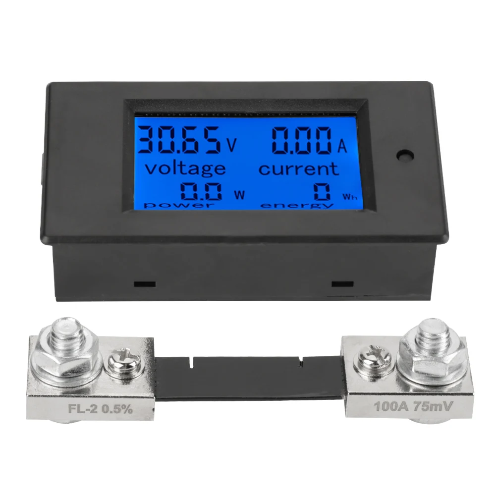 

DC Digital Panel Voltmeter Ampere Meter 6.5-100V 100A 4 IN1 LCD Power Energy Current Meter PZEM-051 With 100A Shunt