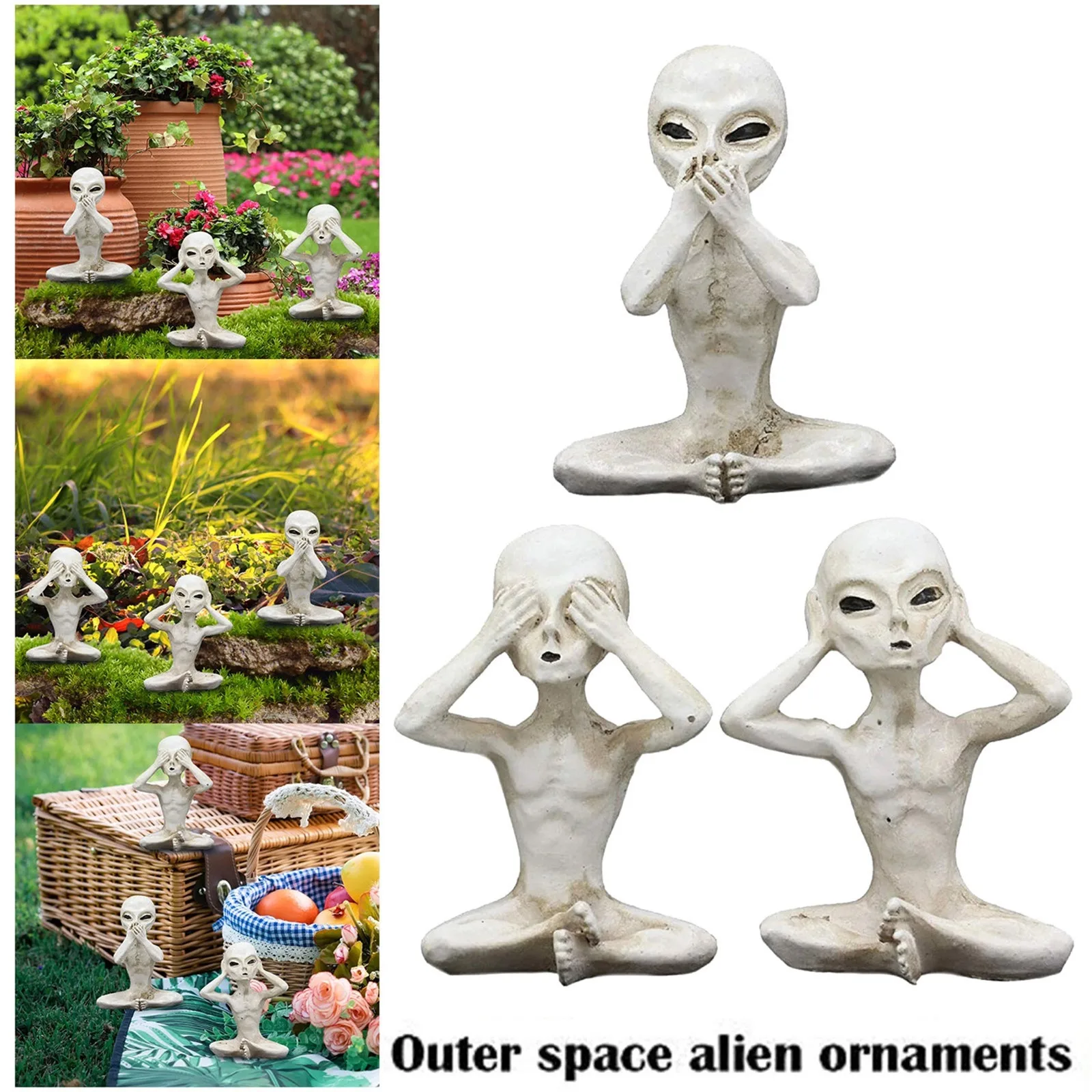 Space Alien Statue Sight No Evil Roswell Sitting Statue, Home Outdoor Fidget Model Mr. Bones Baby Frame Toys Decoration
Space Alien Statue Sight No Evil Roswell Sitting Statue, Home Outdoor Fidget Model Mr. Bones Baby Frame Toys Decoration