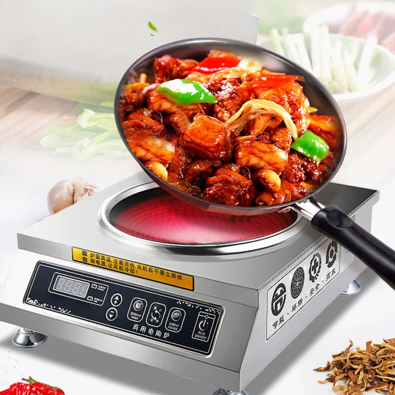 3500W Stainless Steel Commercial Induction Cooker Large Power Electromagnetic Stove Electric Cooktop
3500W Stainless Steel Commercial Induction Cooker Large Power Electromagnetic Stove Electric Cooktop