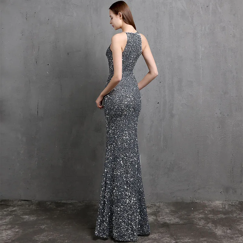 Noble Sequins Halter Sexy Party Dress Club Luxurious Floor-Length Sleeveless Zipper Back Mermaid Plus Size Women Formal Gown New
Noble Sequins Halter Sexy Party Dress Club Luxurious Floor-Length Sleeveless Zipper Back Mermaid Plus Size Women Formal Gown New