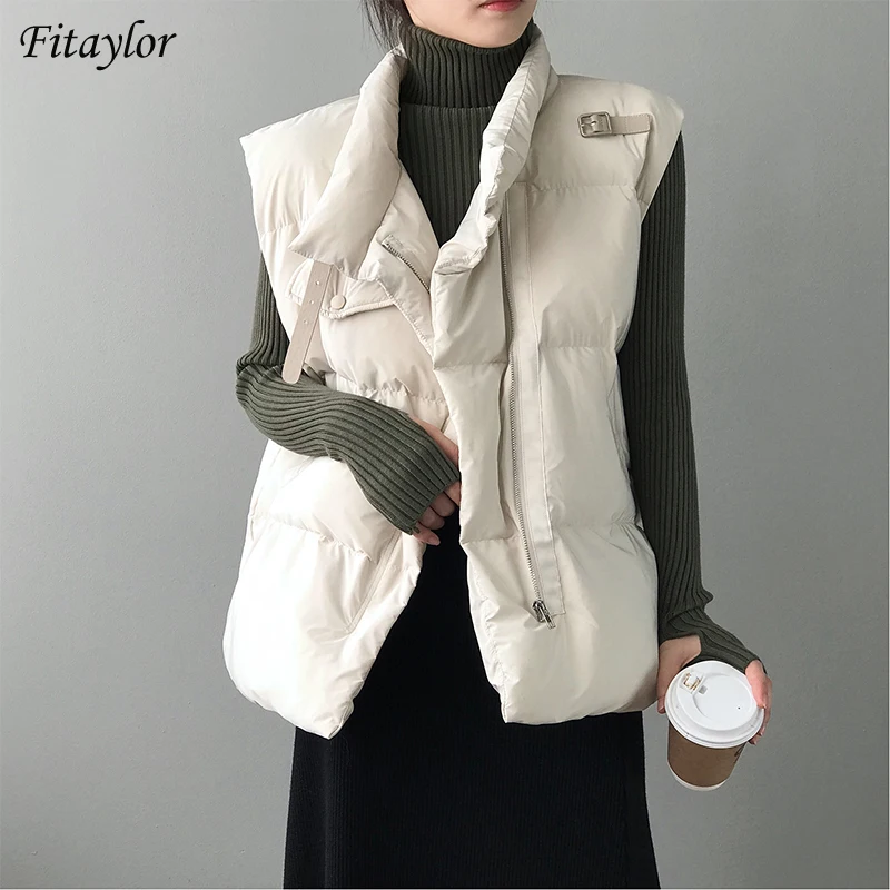 Fitaylor Winter Women Stand Collar Ultra Light Short Down Vest Casual Female Solid Color Zipper Warm Outwear Ladies Waistcoat
Fitaylor Winter Women Stand Collar Ultra Light Short Down Vest Casual Female Solid Color Zipper Warm Outwear Ladies Waistcoat