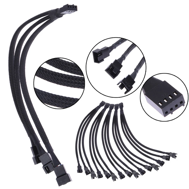 New Sleeved 1 To 3 4-Pin Extension Cable 1 to 3 ways 4-pins CPU PWM Case Cooling Fan Splitter Hub Power Fan-out Adapter Cable
New Sleeved 1 To 3 4-Pin Extension Cable 1 to 3 ways 4-pins CPU PWM Case Cooling Fan Splitter Hub Power Fan-out Adapter Cable