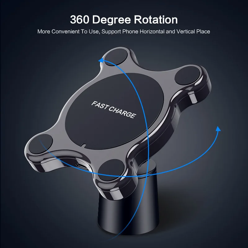 Магнитный держатель для телефона, вращающийся на 360 °, универсальный держатель с беспроводной быстрой зарядкой
Магнитный держатель для телефона, вращающийся на 360 °, универсальный держатель с беспроводной быстрой зарядкой