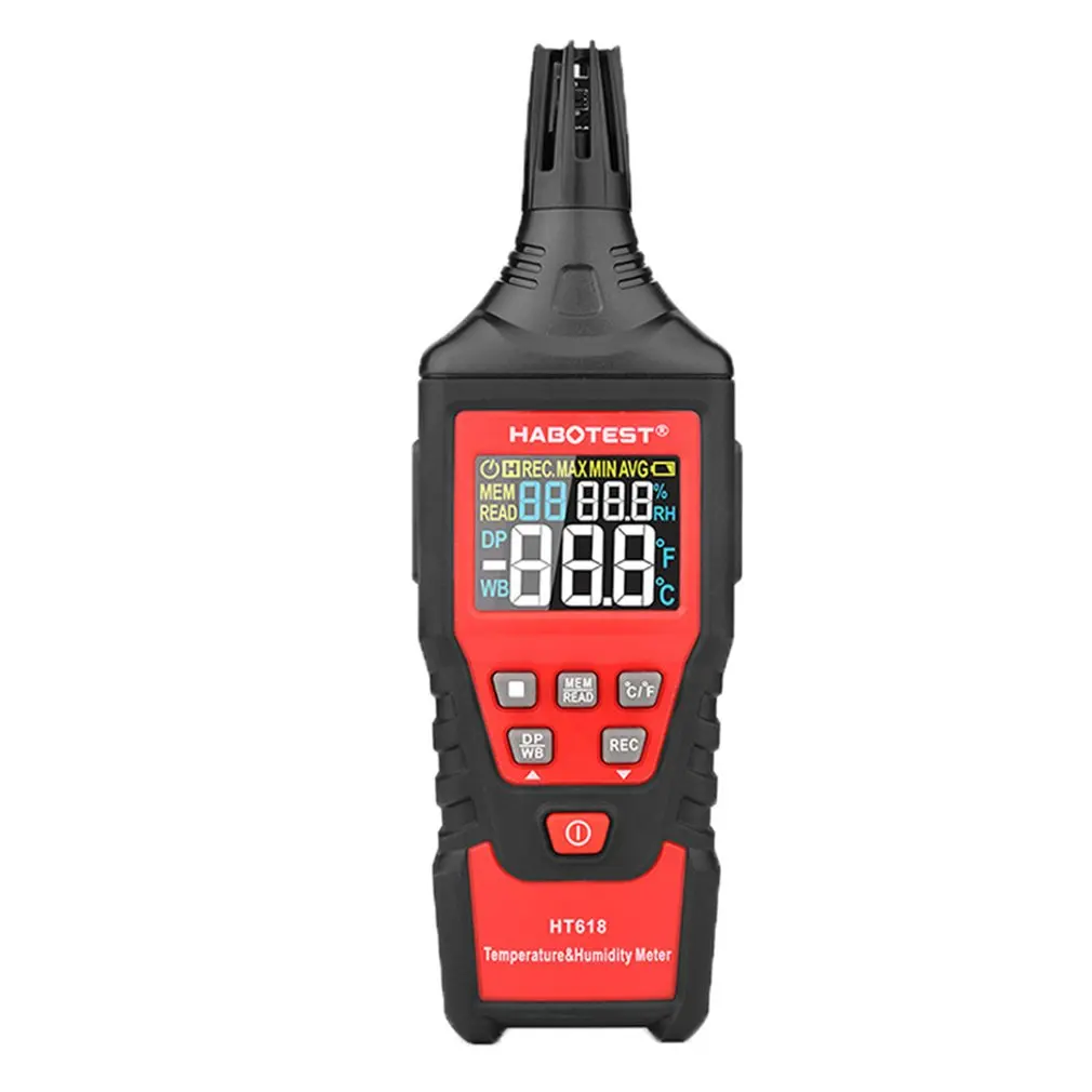 Industrial Thermohygrometer HABOTEST HT618 Temperature And Humidity Sensor Meter Weather Station Thermometer Hygrometer
Industrial Thermohygrometer HABOTEST HT618 Temperature And Humidity Sensor Meter Weather Station Thermometer Hygrometer