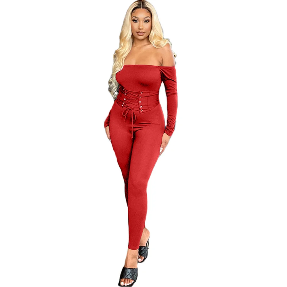 Off Shoulder Rompers And Jumpsuits Solid Bandage Jumpsuit For Women Sexy Backless Party Full Sleeve High Street Clothing
Off Shoulder Rompers And Jumpsuits Solid Bandage Jumpsuit For Women Sexy Backless Party Full Sleeve High Street Clothing