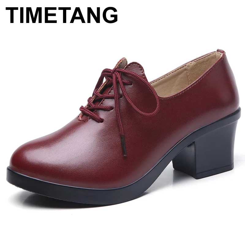 TIMETANG Split Leather Square Block Heel Lace Up Platform Women's Pumps 6cm Women Shoes Tacones Mujer High Heels Ladies Spring
TIMETANG Split Leather Square Block Heel Lace Up Platform Women's Pumps 6cm Women Shoes Tacones Mujer High Heels Ladies Spring