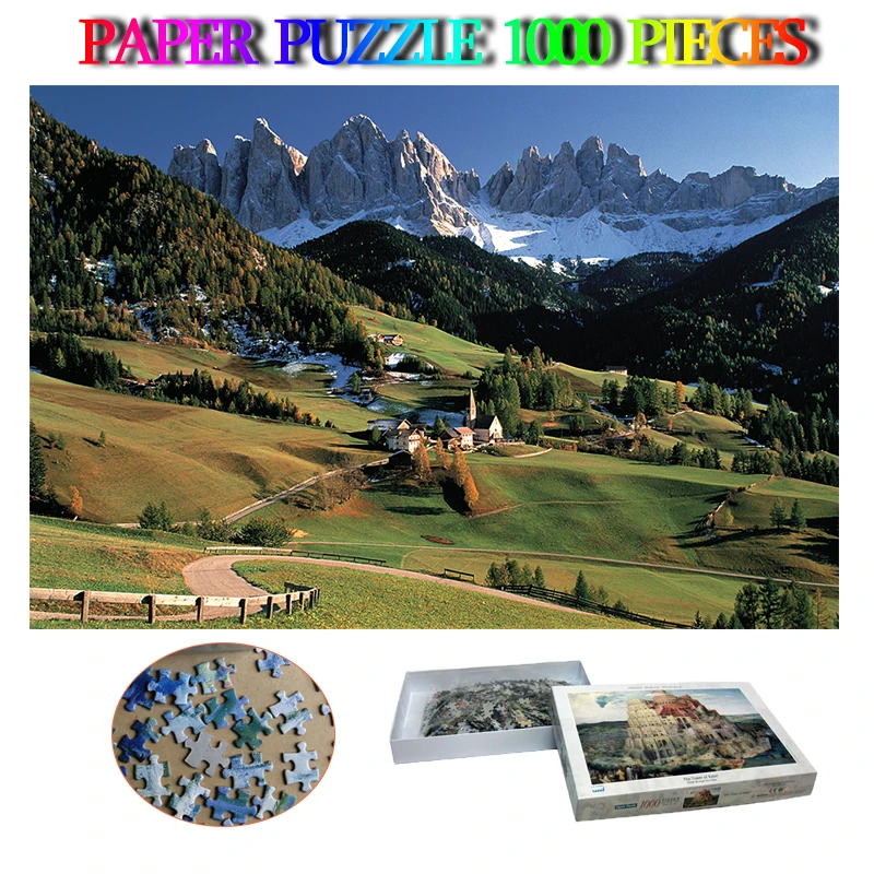 Dolomiti Italy City Landscape Paper Puzzles 1000 Pieces Jigsaw Puzzle Toys Quality Adults Decompression 1000 Pieces Puzzle Gifts 
Dolomiti Italy City Landscape Paper Puzzles 1000 Pieces Jigsaw Puzzle Toys Quality Adults Decompression 1000 Pieces Puzzle Gifts
