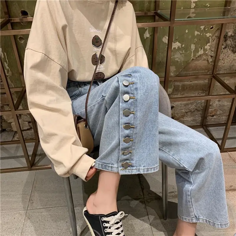 2020 new Autumn Women Light Blue Denim Trousers Vintage Wide Leg Korean Straight Long High Waist Casual Loose Jean Pants E351
2020 new Autumn Women Light Blue Denim Trousers Vintage Wide Leg Korean Straight Long High Waist Casual Loose Jean Pants E351