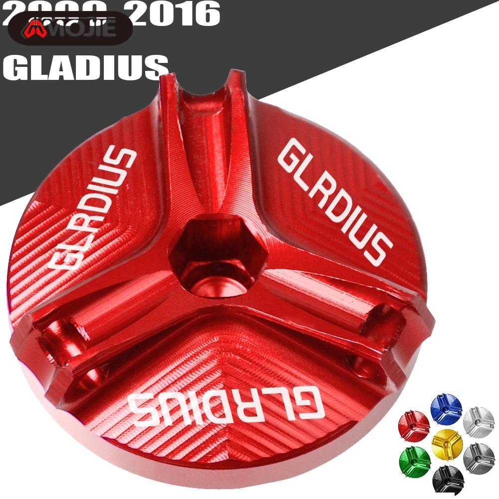 

GLADIUS logo For Suzuki GLADIUS 2009 2010 2011 2012 2013 2014 2015 2016 Motorcycle CNC Engine Oil Cap Bolt Screw filler cover