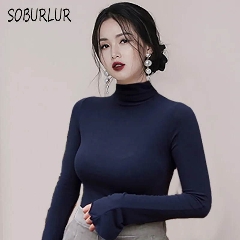 SOBURLUR Long Sleeve Women's T-Shirts Female Clothing Base Shirt Winter Flared sleeves LGirls Lady 3Color Fashion Korean Style
SOBURLUR Long Sleeve Women's T-Shirts Female Clothing Base Shirt Winter Flared sleeves LGirls Lady 3Color Fashion Korean Style