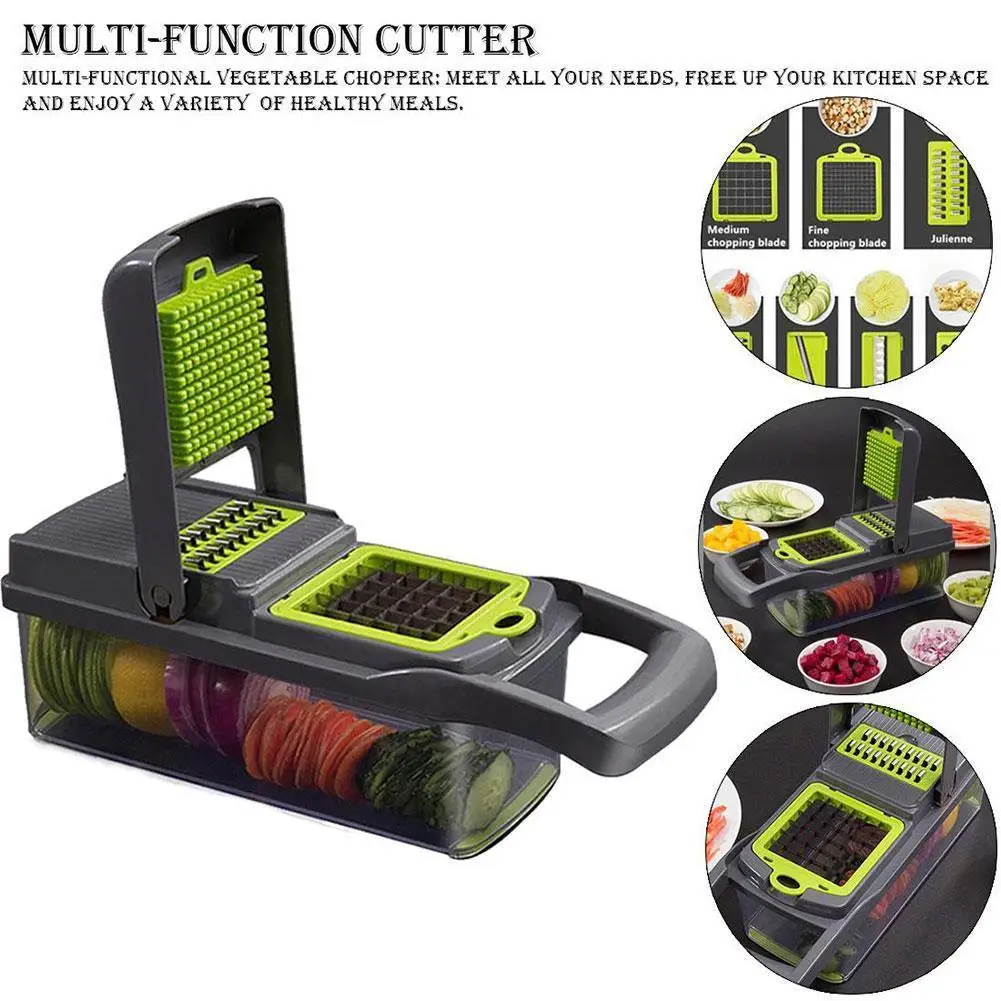 Multifunctional Vegetable Cutter Fruit Slicer Potato Peeler Carrot Grater Shredders Drain Basket Slicers 8 In 1 Kitchen Tool
Multifunctional Vegetable Cutter Fruit Slicer Potato Peeler Carrot Grater Shredders Drain Basket Slicers 8 In 1 Kitchen Tool